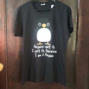 Black T Shirt - Funny Penguin Saying